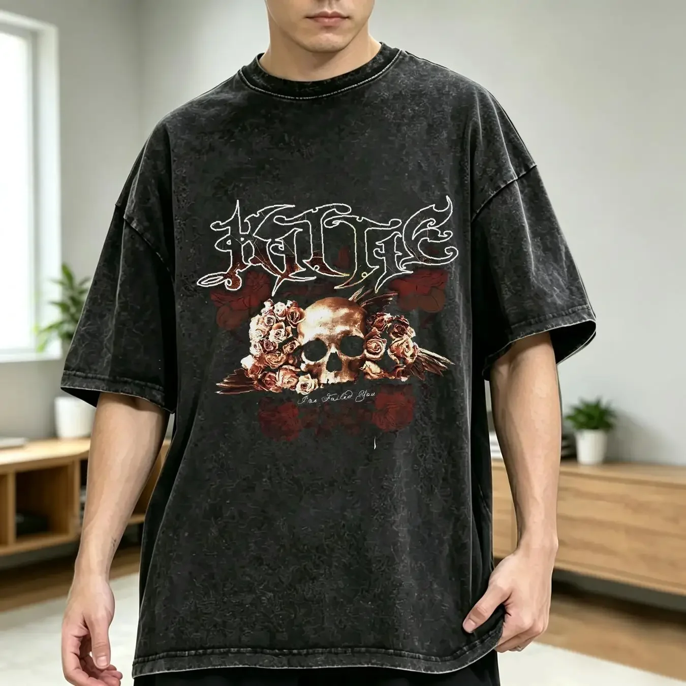 washed T Shirt Classic Kittie Band logo For Fans Men All Size Q496 long or short sleeves vintage Washed Top For Everyday Wear