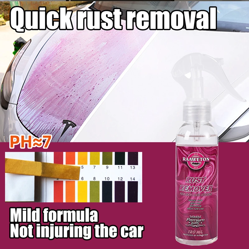 Spray antirouille pour enlever les particules de fer, peinture de voiture, moto, moto, accessoires de bateau, métal, avertissement de voiture,