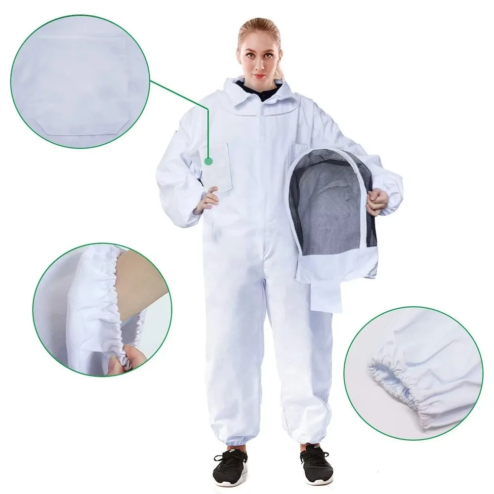 Professional Beekeeping Suit Ventilated Cotton Bee Clothes Full Body Protection Beekeeper Supplies for Beekeeping