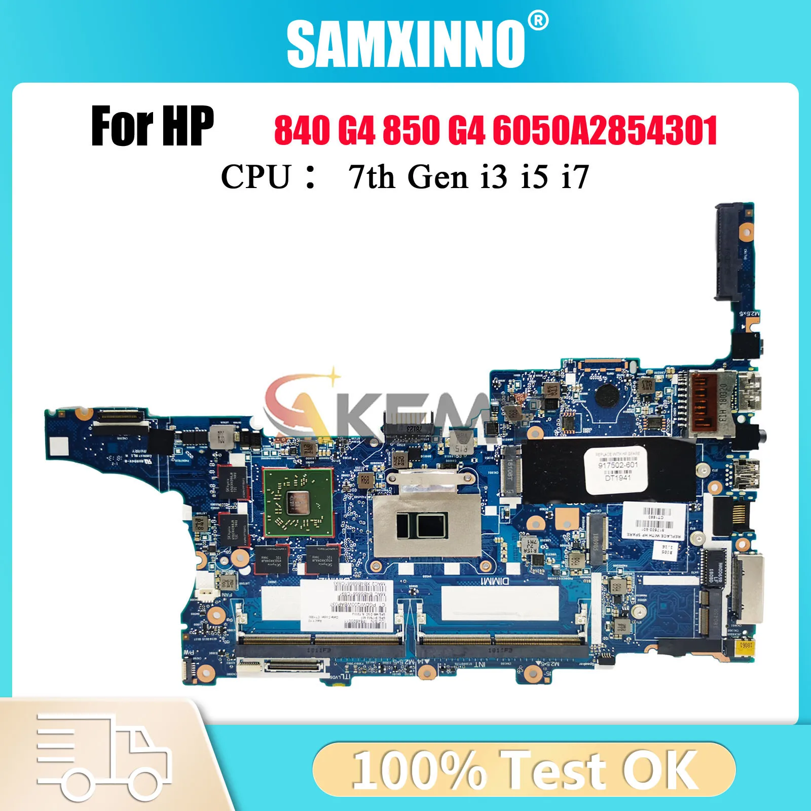 

6050A2854301 для ноутбука HP EliteBook 840 G4 850 G4, материнская плата 917505-601 с процессором i5 i7 V2G DDR4, 100% полностью протестирована