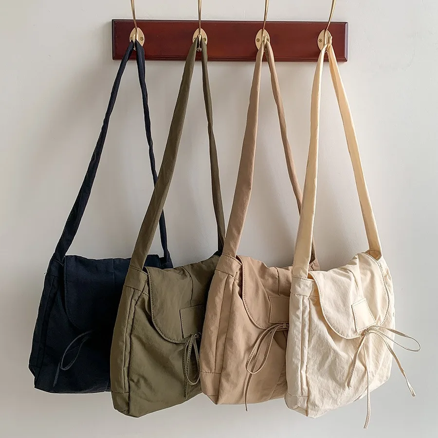 

Japan Korea flip broadband crossbody bag with straps, niche design, women's bag, casual and simple artistic student shoulder bag