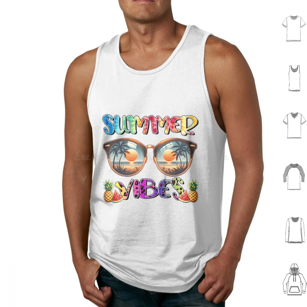 Summer Vibes. Hello Summer. Summer Tank Tops Print Cotton Summer Vibes Hello Summer Summer