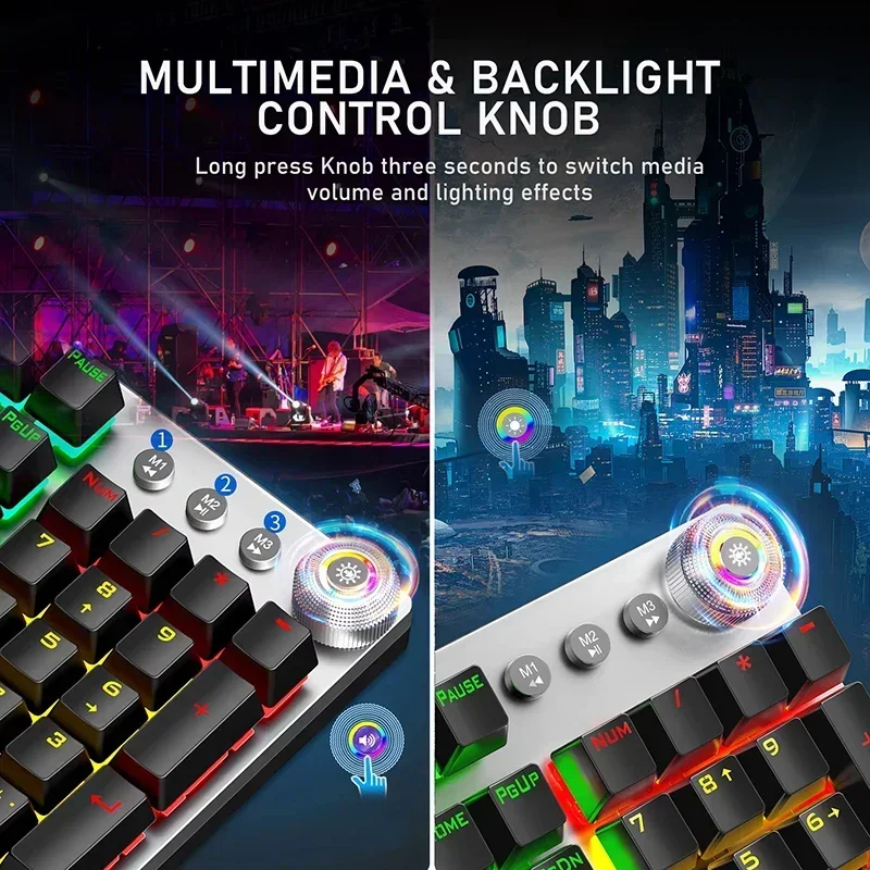 F2088 기계식 키보드 혼합 백라이트 유선 키보드 PC 노트북 태블릿 키보드 전자 스포츠 노트북 액세서리 용품