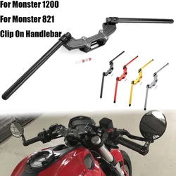 Motorcycle Clip on Adjustable Handlebars Handle Bar With Adapter For Ducati Monster 821 2015-2017 Monster 1200 S 1200S 2014-2016