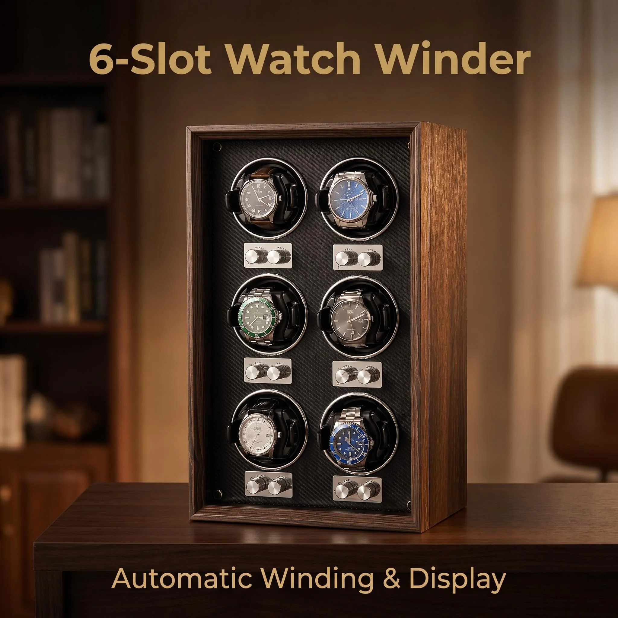 Virtorix 6 Slots Wooden Watch - Luxury Watch Winder Box ulasan dan harga