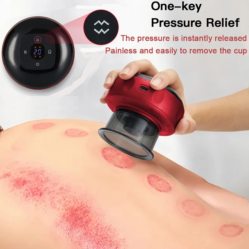 Smart Electric Vacuum Cupping Massager Anti Cellulite Massage Red Light Therapy For Body Gua sha Scraping Fat Burner Slimming