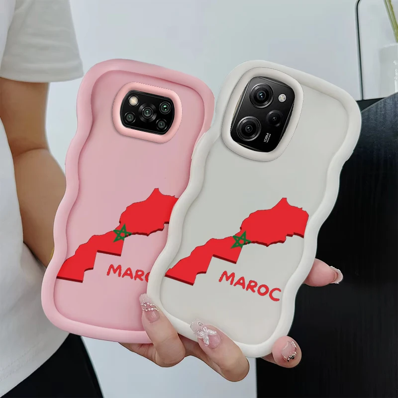 MAROC موضة موجة جراب هاتف ل Xiaomi 14T POCO C50 C51 C55 C65 X3 X5 X6 X7 M6 Pro لينة واقية معكرون غطاء