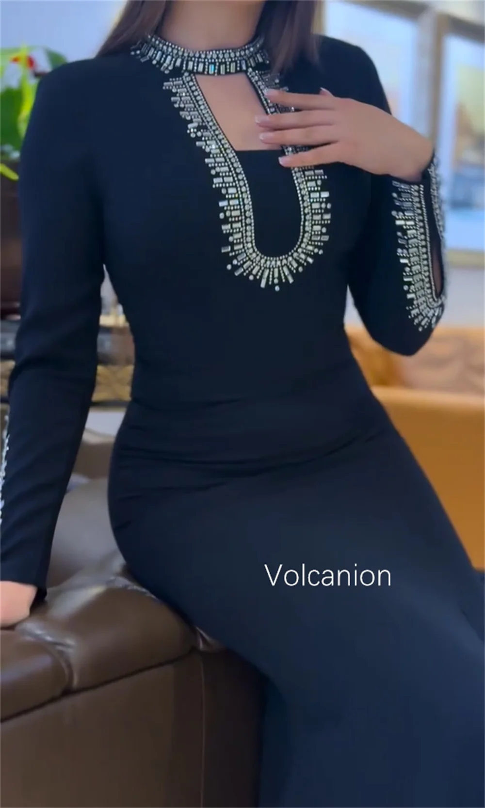 تخصيص عالية الجودة جيرسي مطرزة نمط حورية البحر مغرفة الرقبة فساتين طويلة مناسبة مخصصة مساء بسيط #2