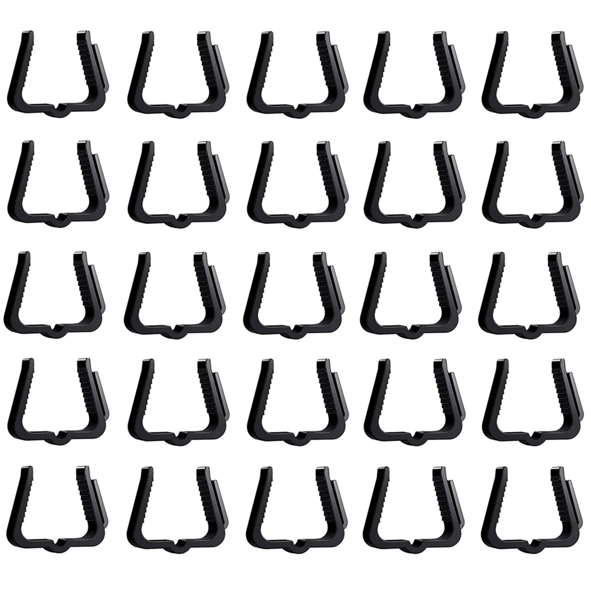 50-Pack Outdoor Holiday Light Clips, Black Hooks