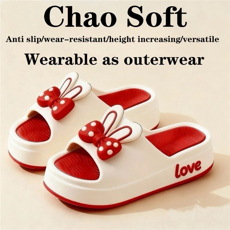 chinelo-rasteirinha-com-orelhas-de-coelho-e-laco-fresco-moderno-e-fofo-para-uso-domestico-e-externo-por-meninas