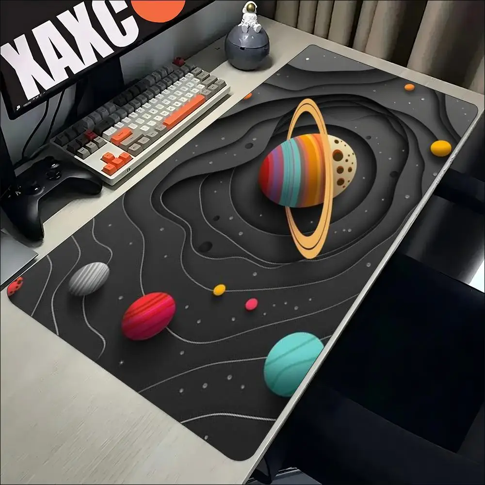 Layered Paper‑Cut Galaxy Space Planet Art Non‑Slip Rubber Mouse Pad For Accurate Mouse Control Gaming Laptop Desktop Work