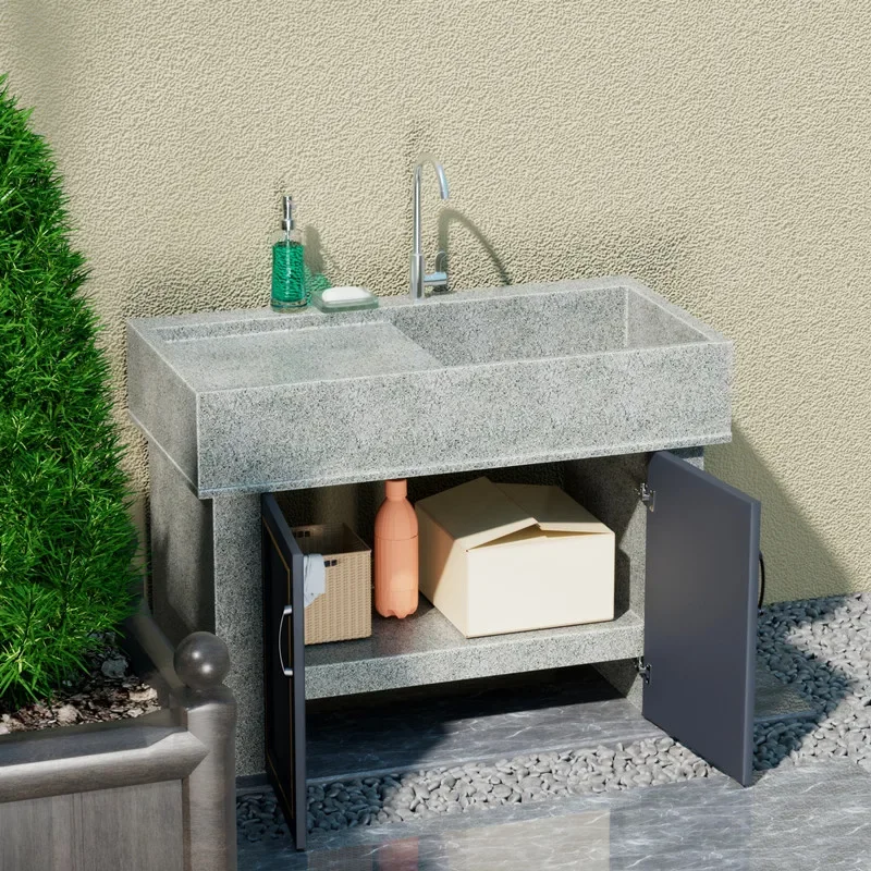 

Natural granite laundry pool indoor and outdoor washbasin custom cabinet door sink outdoor courtyard washbasin washbasin