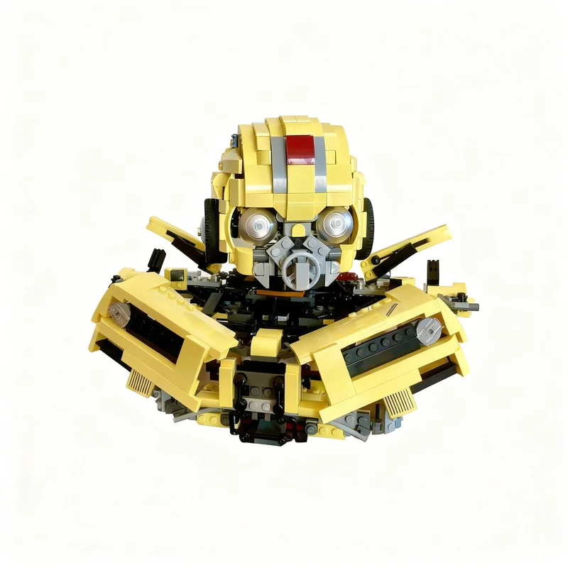 618pcs MOC Bumblebee Movie Bust Transform Creative Display Model Building Blocks Home Ornament Shelf Decor Desk Gift For Adults