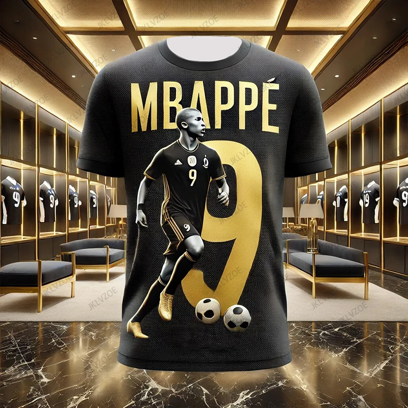 2025 New Arriavl Luxury CHATGPT Design Sports Short Sleeve Black Mbappe 9 Soccer Jersey Training Uniform T shirt For Kids/Adult