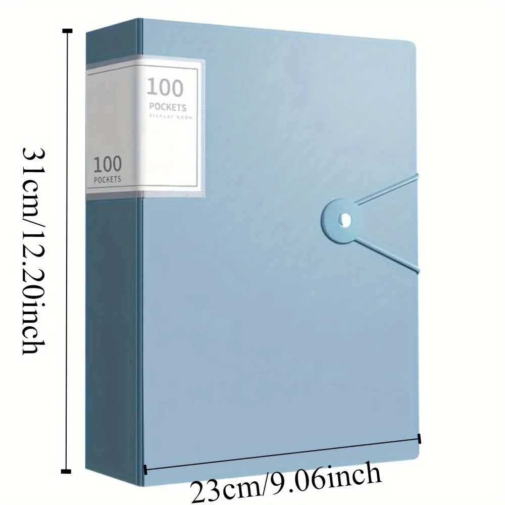 100-Pocket Expandable A4 File Folder - Waterproof & Dustproof Document Organizer with Elastic Closure for Office/Home