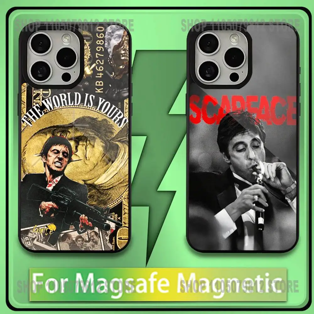 

T-Tony M-Montana S-Scarface Phone Case For iPhone17,16,15,14,13,12,11,Plus,Pro,Max,Mini Soft Magesafe Magnetic Wireless Charge