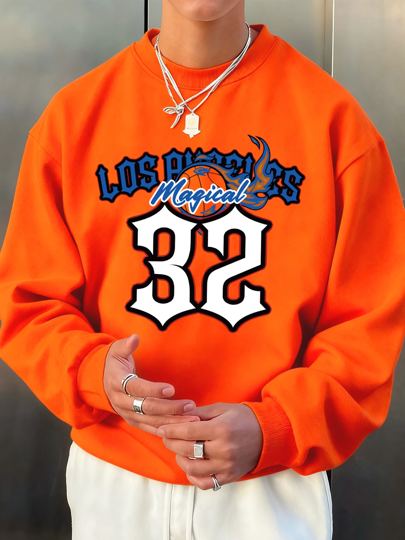 لوس أنجلوس السحرية عدد 32 نمط الرجال البلوز الخريف Crewneck البلوز الهيب هوب متعدد الألوان الملابس بلوزات غير رسمية #2