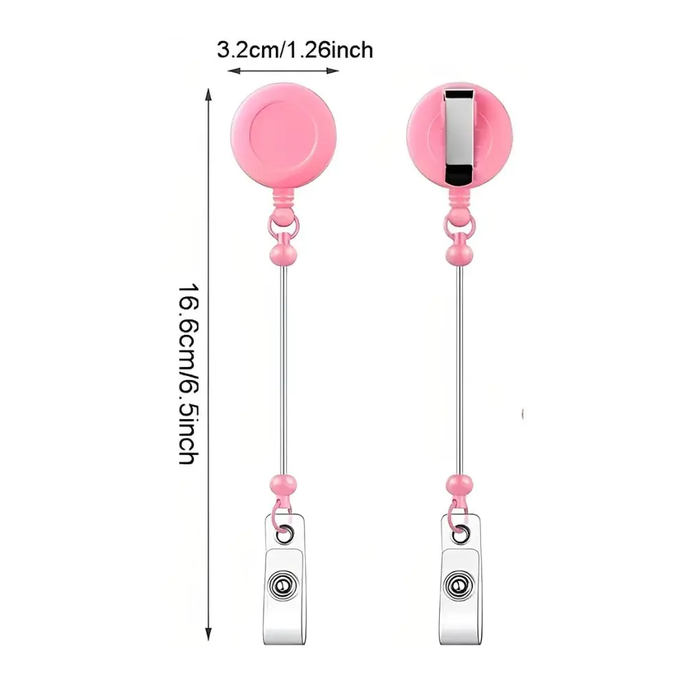 12pcs DIY Customizable Beadable Badge Reel, Retractable Pull Key ID Holder for Medical Worker, Student, Office Use YMY