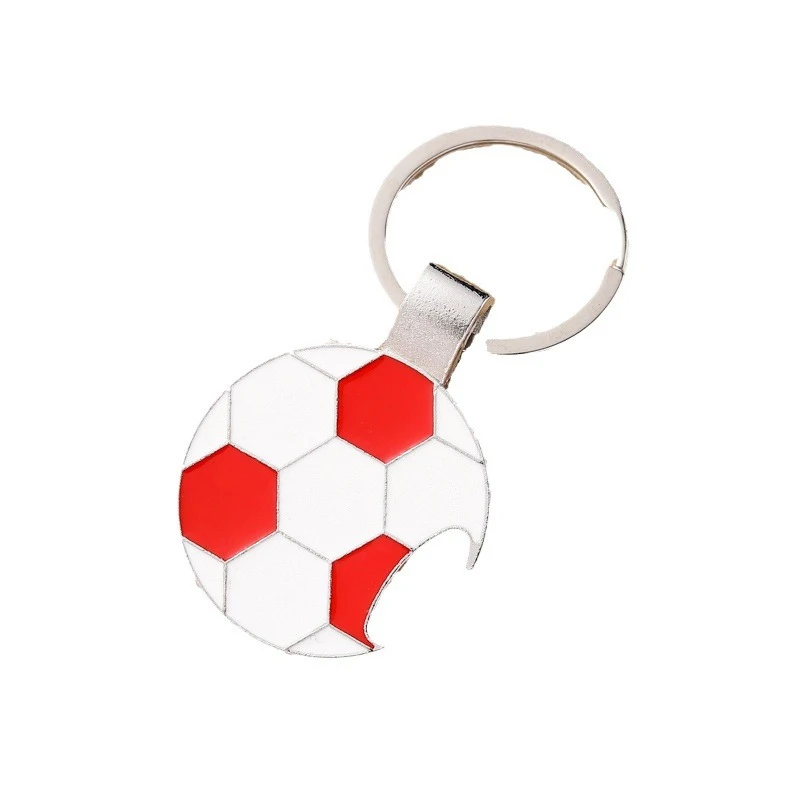 1 Pcs Football Shape Opener Bottle Keychain, Soccer Footballs Bottle Opener Ring Sports Ball Keychain Beer Opener Bottle For Men