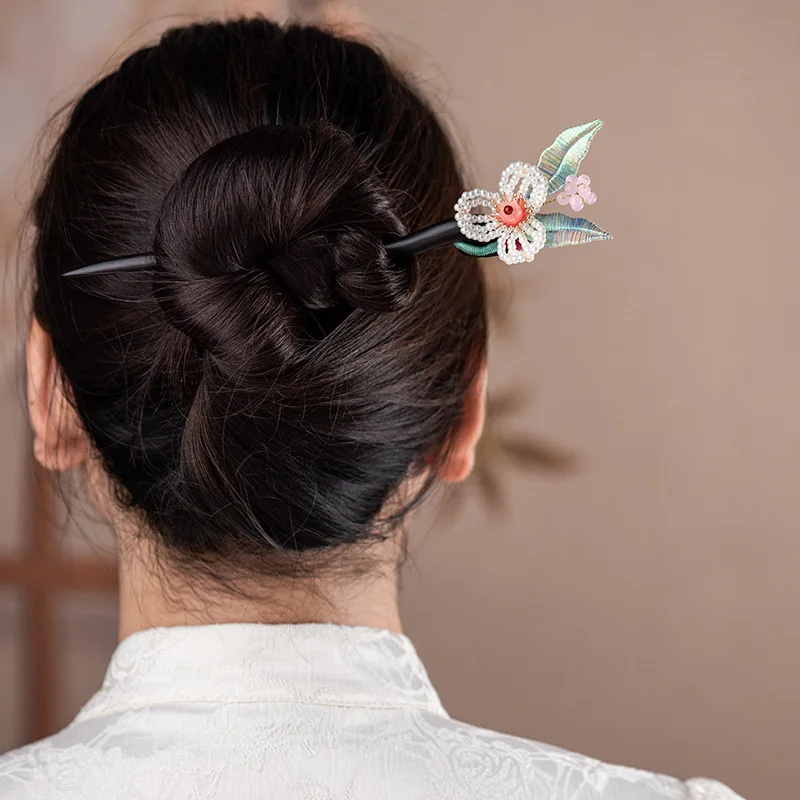 Vintage intangible cultural heritage velvet hairpin