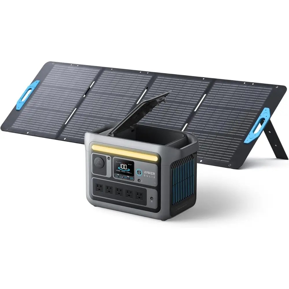 

SOLIX C800 Portable Power Station with 200W r Panels, 1200W (Peak 1600W) r Generator, ull Charge in 58 Min, 768Wh LiePO4 Battery