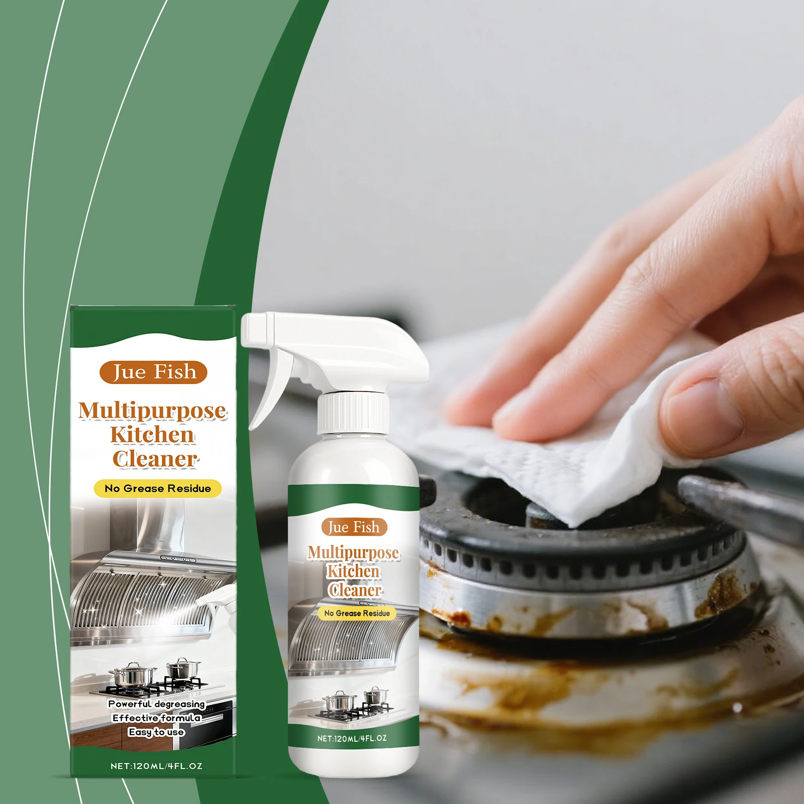 Kitchen Grease Cleaner Spray Powerful Dissolve Stubborn Oil Stains Deep Cleansing Multi-Purpose Dirt Degreaser Cleaning Agent