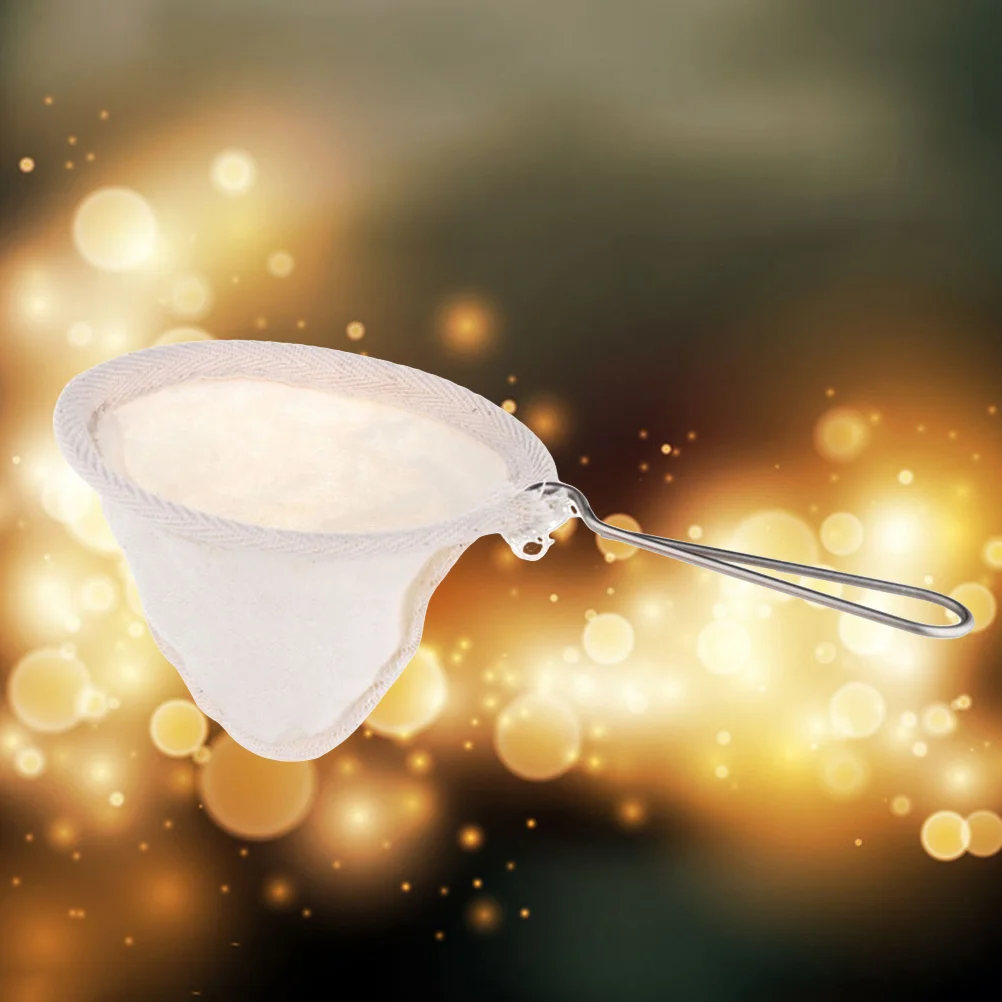 

Cloth Coffee Filter with Stainless Steel Handle Reusable Fine Mesh for Balanced Flavor Extraction