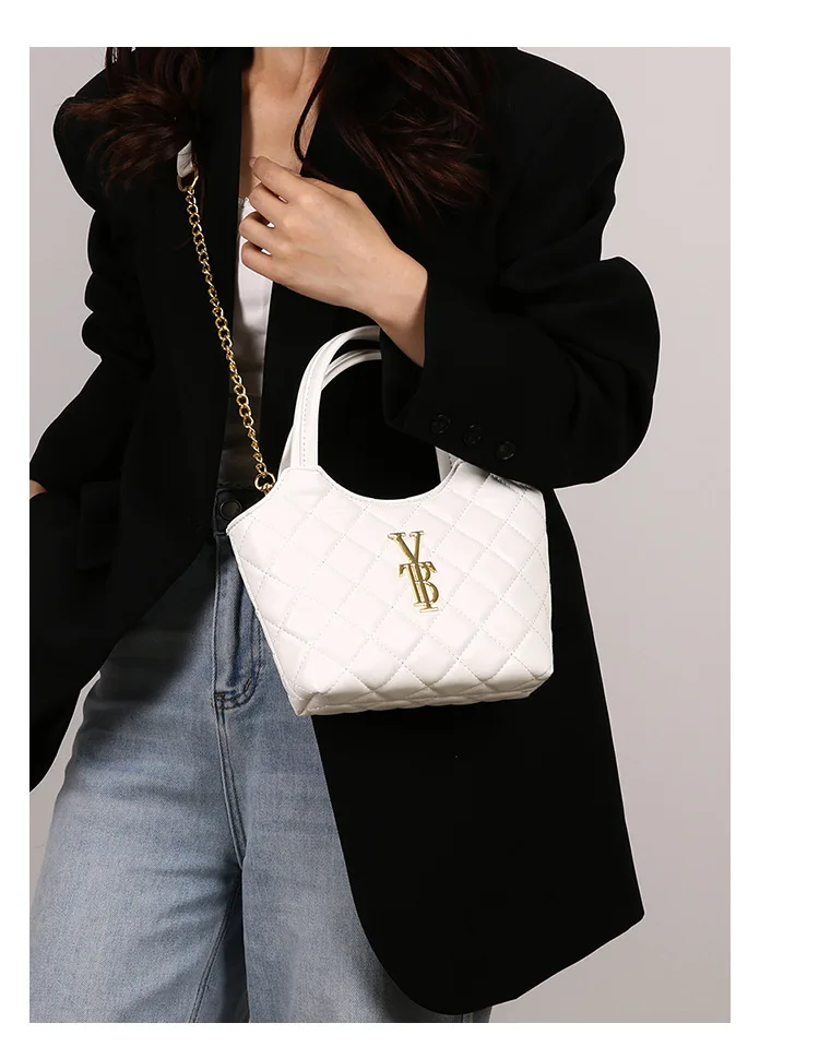 

Rhombus Chain Bag Poplar Forest Mini Vegetable Basket Small Tote Premium Sense One Shoulder Crossbody Handheld Women's Bag