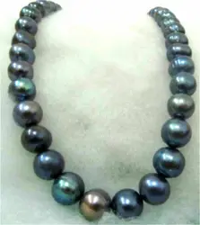 AAA++ 12MM TAHITIAN SOUTH SEAS BLACK PEARL NECKLACE 18 INCH