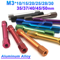 1Pc M3 Double head Hex Thread Colourful Aluminum Spacer Standoff m3x15/20/25/28/30/35/37/40/45/50mm Aluminum Pillars Column