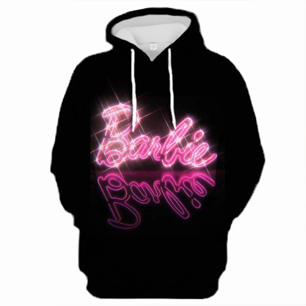 

Barbie Hoodie Casual Girls Y2K Sweet Sweatshirt Autumn Pullover Trend Letter Printed Hooded Sweater Long Sleeve Ladies Gift