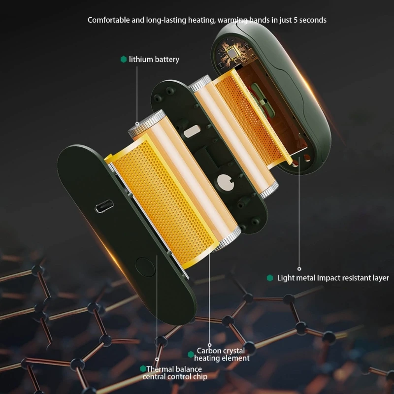 Adjustable Hand Warmer Detachable Design Type C Charging 8H Heat C7AC - view 3