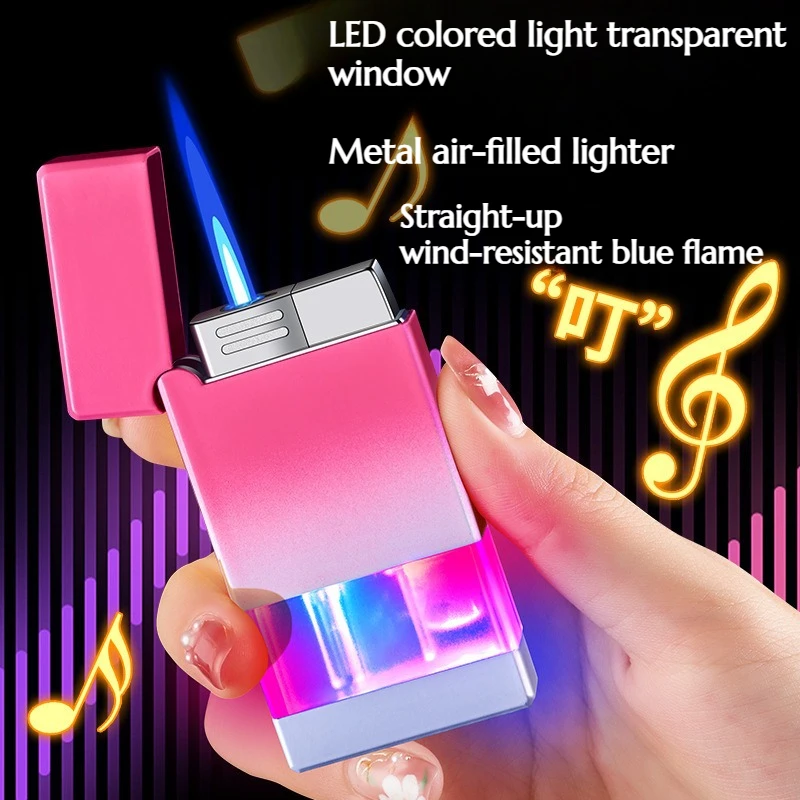 

NEW Voice-activated LED Transparent Air Window Lighter with Metal Inflation for Men's Cigarette Lighter Gift