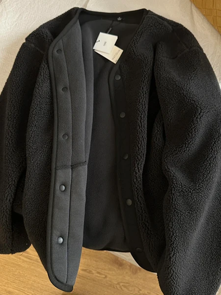 

Легкая теплая куртка Bla Fce из хлопка без воротника с отделкой из овечьей шерсти для мужчин, повседневная, для зимы