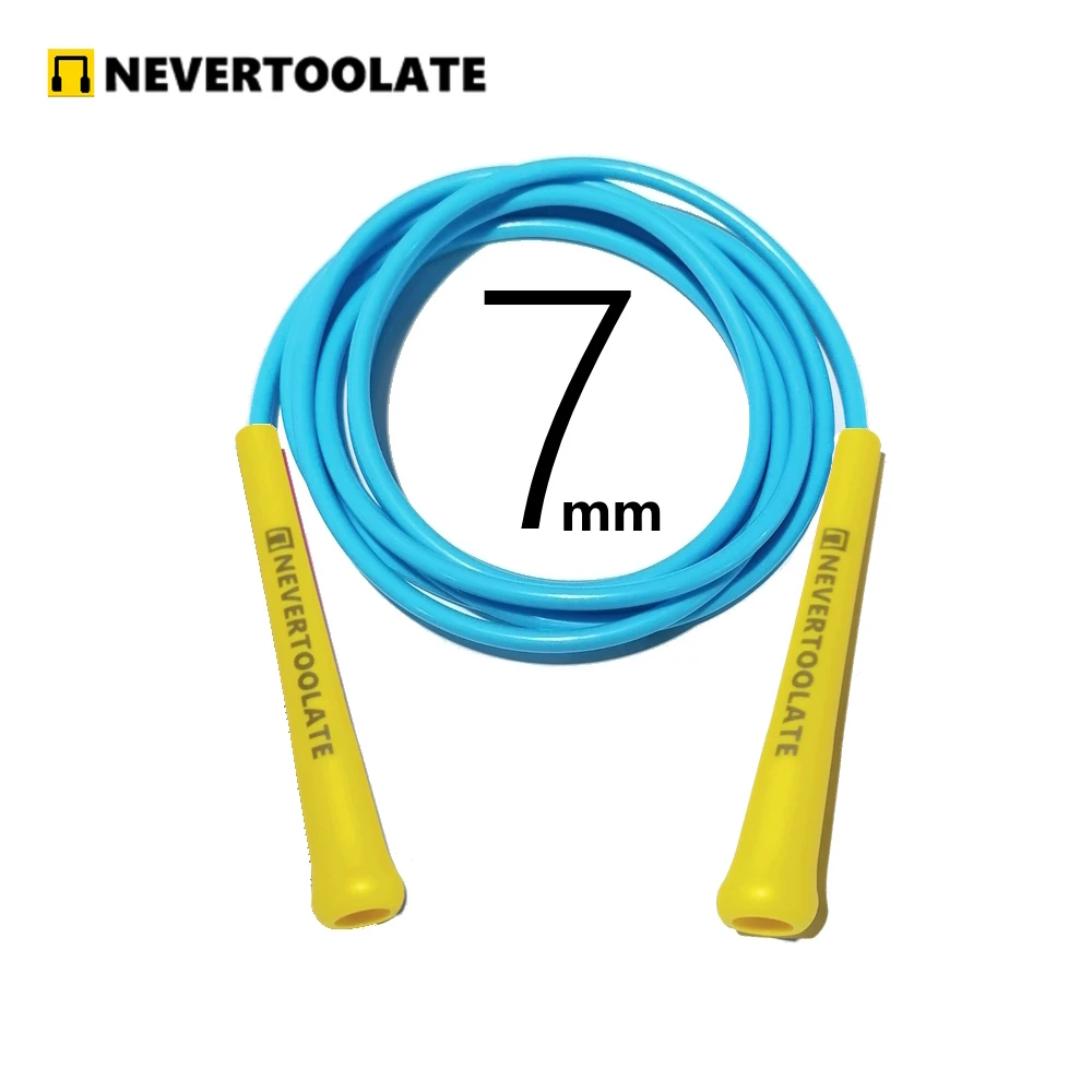 7mm diameter PVC rope 220 gram 3.2 meters 15.5cm long handle heavy skip jump skipping roep fitness NEVERTOOLATE GOOD QUALITY