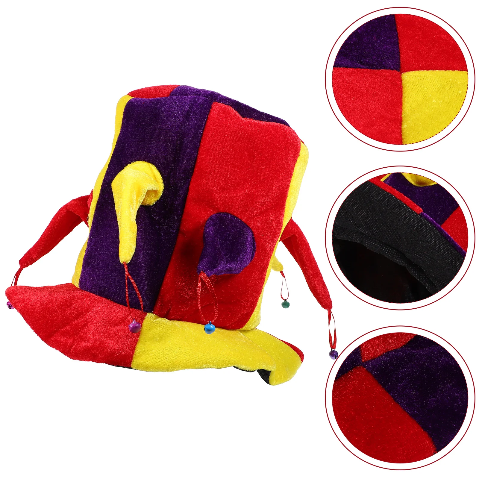 성인 남성 여성을위한 멀티 스파이크 벨 광대 모자 카니발 할로윈 파티 코스프레 의상 액세서리 서커스 장식