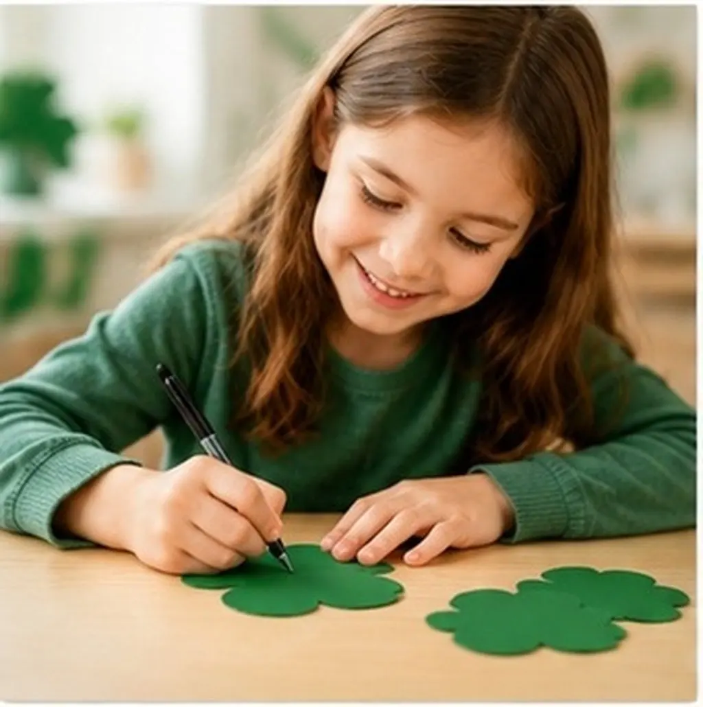 40Pcs Shamrock Cutouts Set for Bulletin Board Decoration St Patrick's Day Classroom Teachers Name Cards Irish Holiday Spring