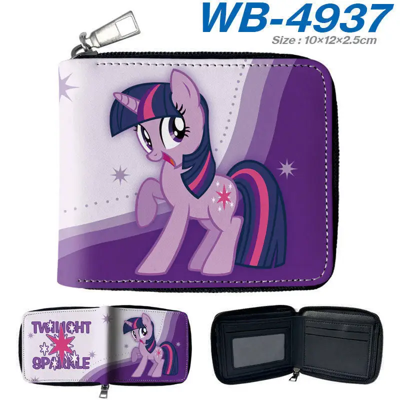 Cartera My Little Pony, Cartera Corta con Diseño de Dibujos Animados Kawaii, Cartera Infantil con Diseño de Pony Arcoíris, Bolsa para Monedas