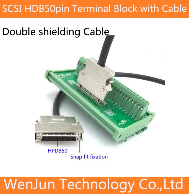 

High Quality SCSI HPDB50pin Male terminal block with Double shielding Cable HPD50-pinTerminal board Servo SCSI 50-pin data cable