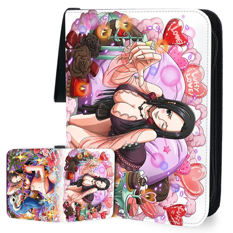 4/9 Grid With 50 Pages Can Hold 400/900Pcs One Piece Collection Card Binder Book PU Skin Anime Game Card Album Holder Kids Gifts