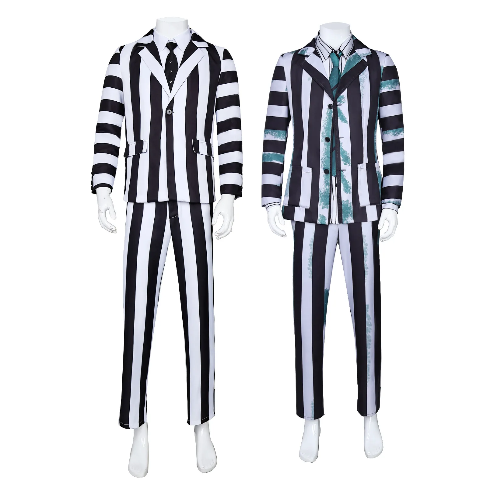 

Lydia The Necromancer Cosplay, Michael Keaton Cosplay, Striped Suit Halloween Costume