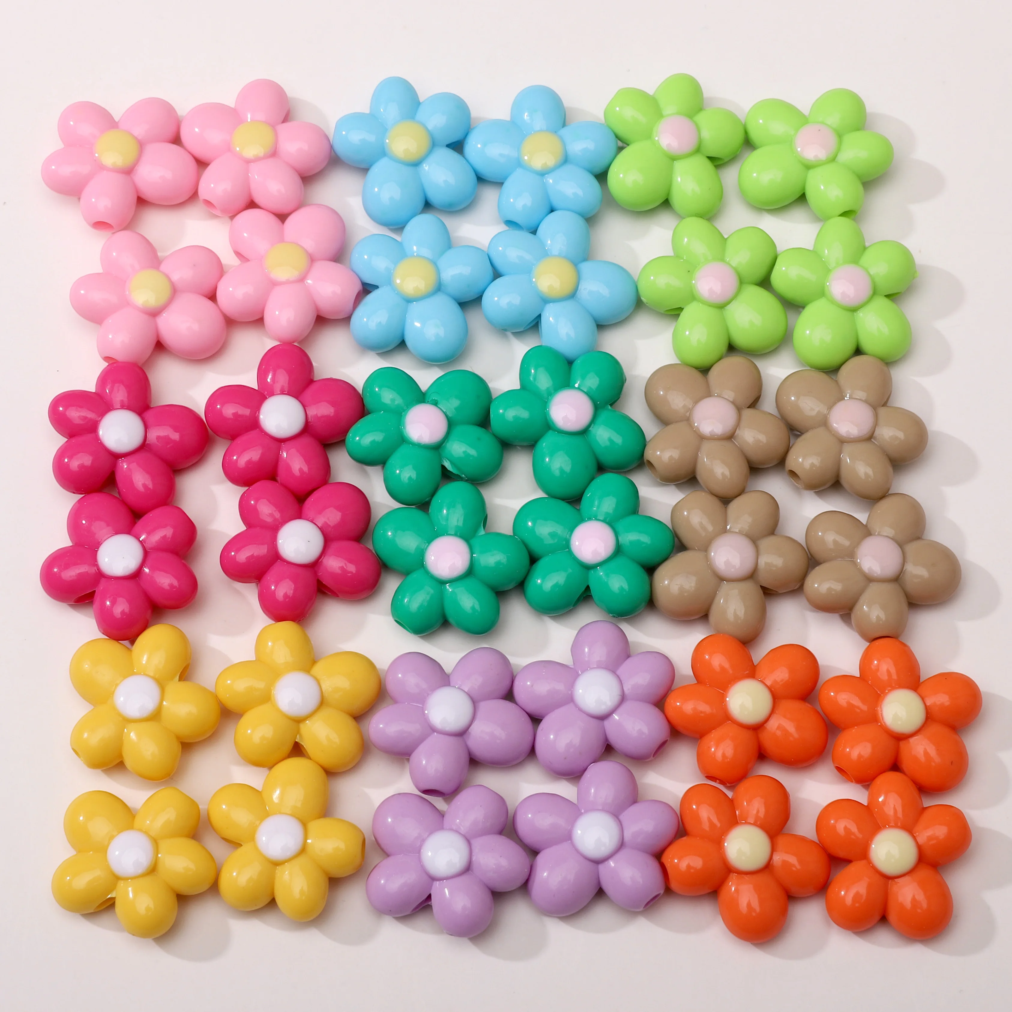 5 قطعة/الحزمة 19 مللي متر قطرات زيت الأكريليك خمسة البتلة زهرة فضفاض الخرز ل عقد دي اي واي سوار القرط صنع المجوهرات الحلي #1