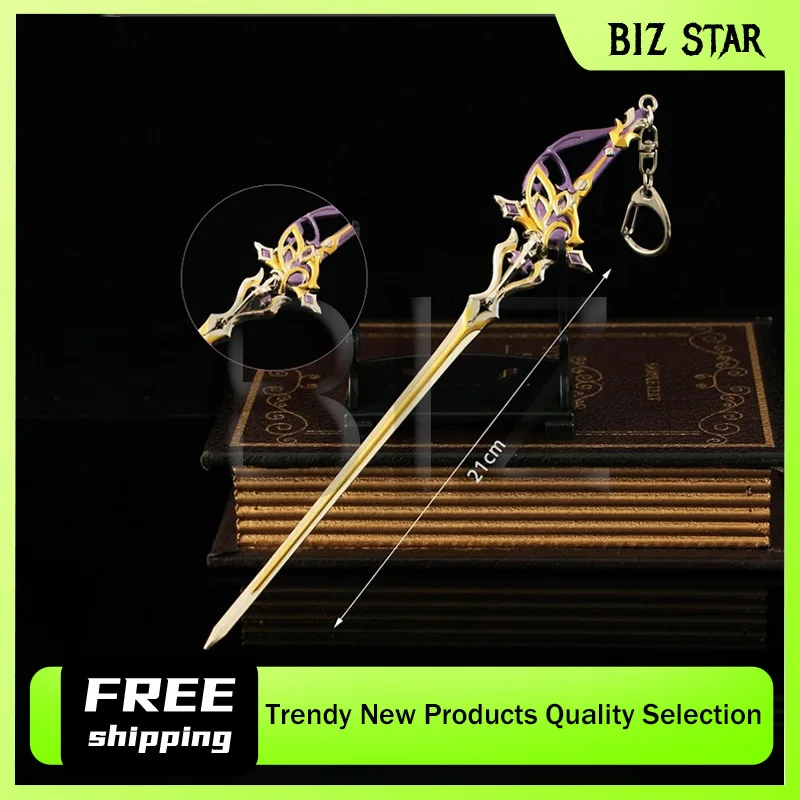 Periféricos de juego de 21cm/8,27 pulgadas, espadas de una mano, accesorios físicos, modelo de arma de amnestia, llaveros de aleación, colgantes, adornos, regalos, Juguetes