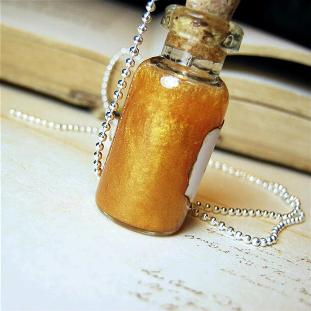 Karma Glass Bottle Necklace Charm Good Luck Energy Cork Vial Pendant