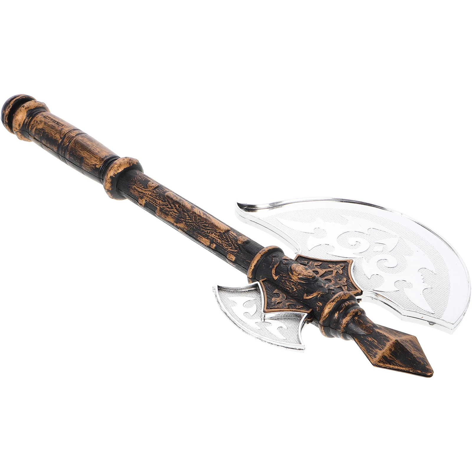 

Plastic Double Headed Axe Props Toy Costume Kids Viking Hand Safe Halloween Decor Cosplay Accessory Role Playing Stage