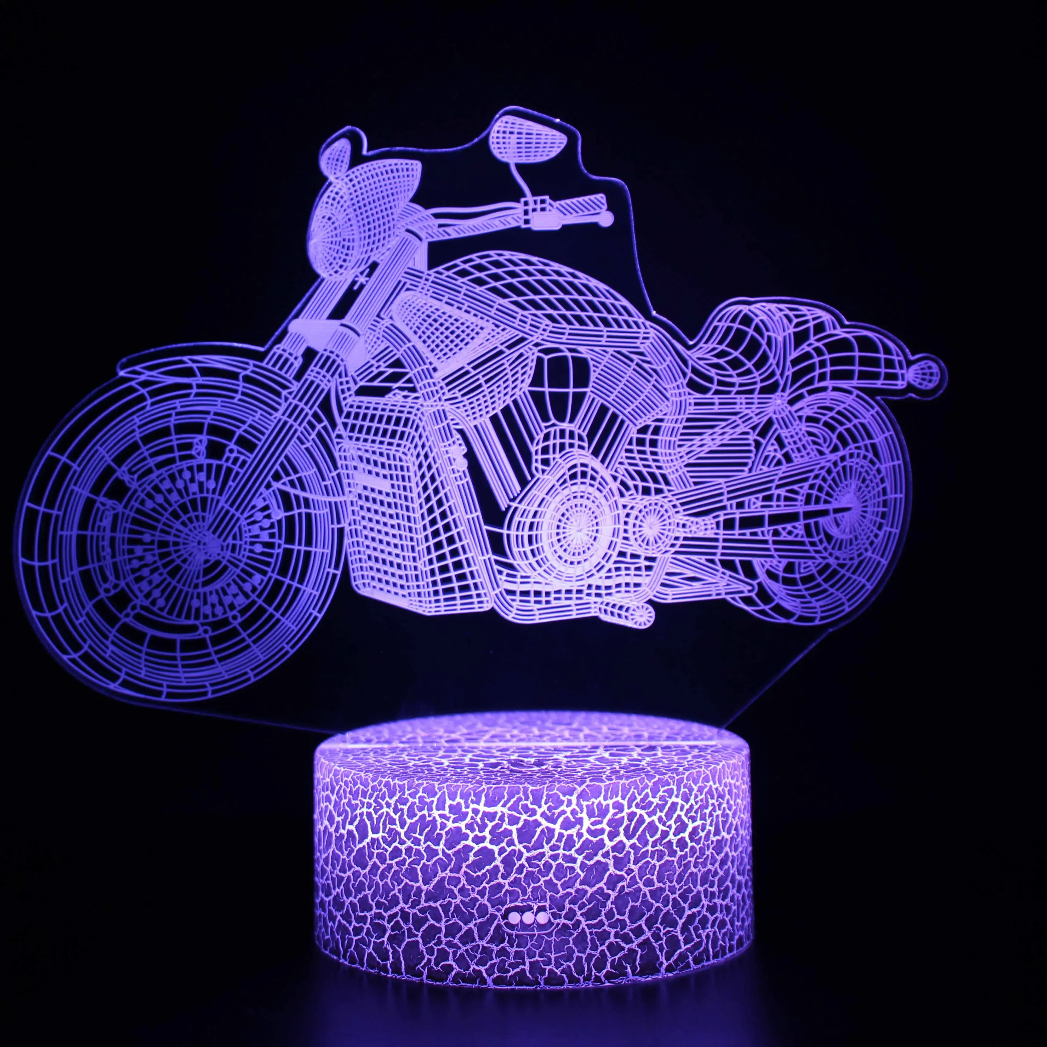 Nighdn 3D Illusion Lamp Motorcycle Series LED Night Light Bedroom Bedside Lamp Room Decor 7-kolorowy prezent dla dzieci i chłopców