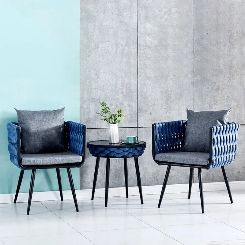 Outdoor balcony table and chair rattan chair three-piece outdoor villa courtyard yarn terrace simple leisure small