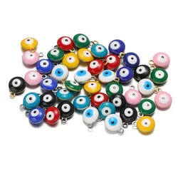 20pcs Stainless Steel Enamel Lucky Eyes Ball Charms Necklaces Pendants DIY Jewelry Making Findings Bracelet Earrings Accessories