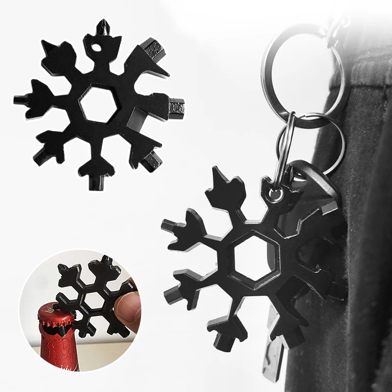 Multitool Snowflake Wrench Edc Gadgets 18 in 1 Alloy Steel Universal Tool Multitools Pocket Keychain Portable Screwdriver Tools