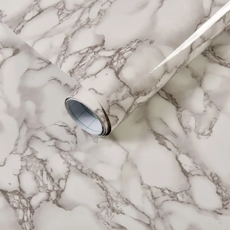 New Kitchen Oilproof Waterproof Self-Adhesive Wallpaper Countertop Stove Protection Film Table Cabinet Renovation Marble Sticker